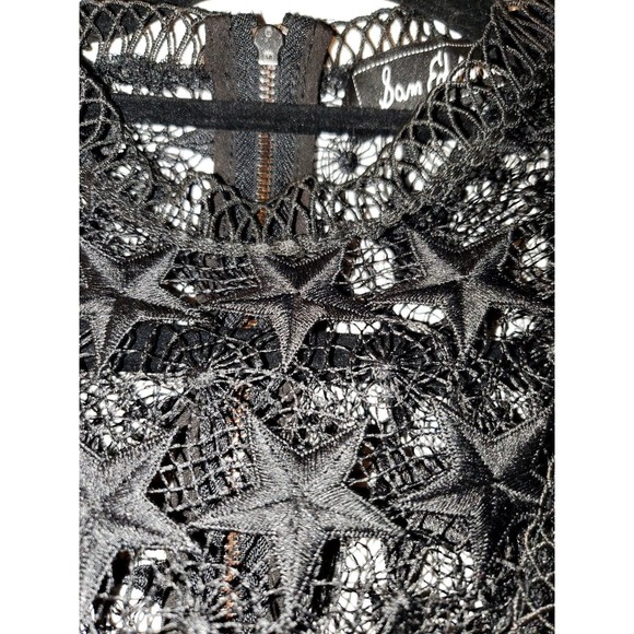 Sam Edelman Womens Sleeveless Lace Black Dress w/ Underlay Stars Small - Picture 4 of 9